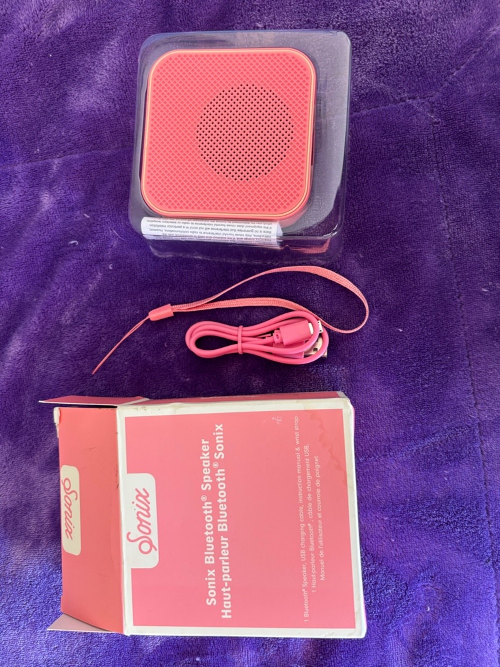 NIB Sonix Portable Bluetooth Speaker with Cable & Strap